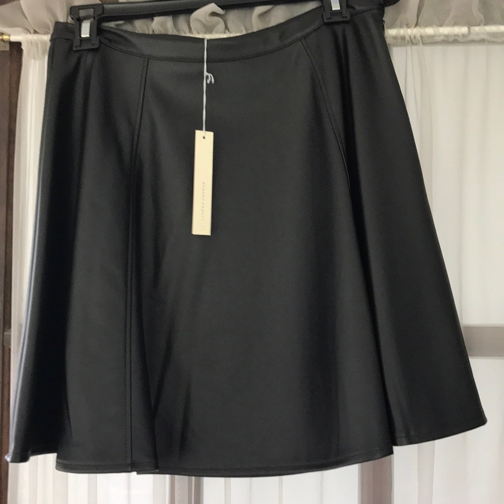 Faux leather A-line skirt